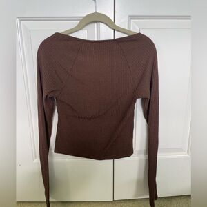 Brown Urban Outfitters Square Neckline Top